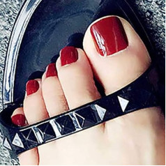 False Toenails Glossy Stick On Toenails Artificial Acrylic Fake Toenails Press On Toenails 24 Pieces for Women and Girls (24 Count (Pack of 1))