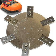 Knife Disc Stainless Steel / Aluminium for Worx Landroid - 6 Fixed Ceramic Hob Scraper Blades - S&M (from 2020) & Vision M600, Landxcape, Ferrex - Heavy Duty! Robotic Lawnmower Tuning Blade Plate