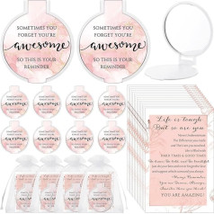 Inspirierender Taschenspiegel für Frauen, doppelseitig, zusammenklappbar, mit Aufschrift 