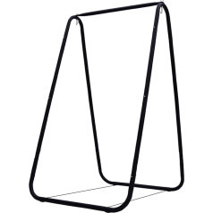 Robuster Hängematte, A-Rahmen, tragbarer Metall-Schaukelrahmen, wetterbeständig, stabiles Stahl-Design, trägt bis zu 90 kg, ideal für den Innen- und Außenbereich (nur Ständer), Schwarz