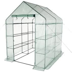 VERDELOOK Greenhouse with 6 shelves made of steel (143x143x H 195 cm) with PE cloth wired