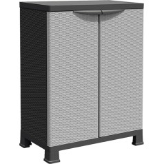 vidaXL Plastic Household Cabinet Garden Cabinet Balcony Cabinet Side Cabinet Cleaning Supplies Cabinet Workshop Cabinet 68 x 39 x 92 cm Rattan Design