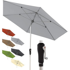 doppler Aluminium Parasol SL-AZ 275 - Bendable Sun Protection for Balcony or Patio - Rain Repellent - 275 cm, lightgrey, Modern