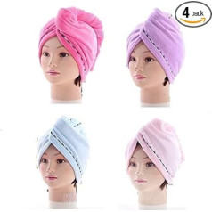 Hair Turban Microfibre Hair Drying Towel Bath Head Quick Dry Bow Coral Fleece White Polka Dots