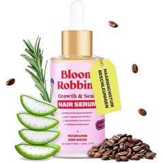 Accelerate Hair Growth with Rosemary Extract, Bloom Robbins Natural Hair Serum 50 ml for Healthy Hair and Scalp, Reduce Hair Loss, Hair Oil with Aloe Vera, Caffeine and Lactobacillus