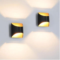 Wall Light Indoor Wall Lamp Black Gold - 2 Up Down Hallway Wall Lamps Staircase Lights Vintage G9 Ceramic Wall Lighting for Bedroom Living Room Children's Room - Bulb Not Included