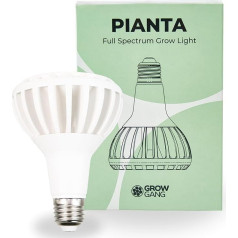 Pianta 18W Full Spectrum LED Plant Lamp for Indoor Plants - Grow Lamp for Succulents, Herbs & Cacti, Germination of Seedlings, E27, PPF μmol/s 33.1 (White, E27)