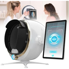 3D Skin Analyser, Professional Face Moisture Analyzer with 8 Spectra, 5 Dimensions and 14 Indicators, Data Analysis, Unlimited Storage and Recommended Plan, White - 13.3 inches / 30.3 cm