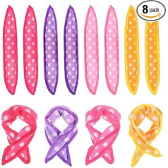 Hair Curlers 8.1 x 1.38 Inch Soft Sponge Roller for Long, Short, Thick or Thin Hair, Spiral Curls, Styling (4 Colors)