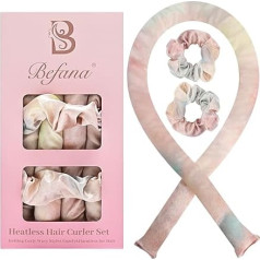 Satin Heatless Hair Curler Set | Heatless Curls Over Night | Hair Curlers to Sleep in | Heatless Curlers and Curling Headband for Soft Curls While Sleeping - Sunset