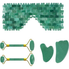 Facial Care Jade Roller Gua Sha Scraper Sleeping Mask for FaceTools, 5-in-1 Set A