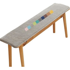 Balcony Chair Cushion, Non-Slip Bench Cushion, Outdoor, Bench Cushion, Car Seat Cushion, Indoor, Garden Bench Cushion, Seat Cushion Bench for Garden, Patio, Swing, Office Chair (Light Grey, 200 x 50