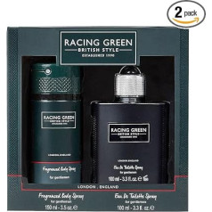RACING GREEN British Design 2 Piece Set (100ml Eau de Toilette and 150ml Body Spray)