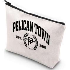 WZMPA Stardew Gamer Cosmetic Bag Stardew Valley Fans Gift Pelican Town EST 2016 Stardew Valley Makeup Zipper Bag Bag for Women Teens Girls Pelican Town, Pelican Town