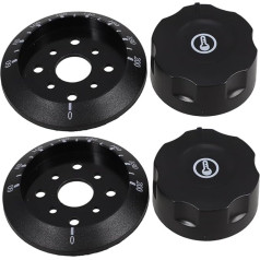 TOYANDONA Set of 2 Thermostatic Switch Knobs for Gas Hob Washing Machines Control Knobs Stove Knob Gas Valve Control Knob Electric Hob Knobs Plastic Black