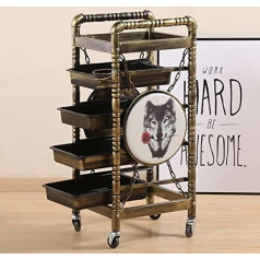 Stapelboy Hairdresser Work Trolley with 4-5 Drawers and Wheels Sturdy and Durable Colouring Trolley Stackboy Work Box Black