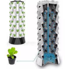 Hydrokultur-Anzuchtsystem-Kits, Indoor-Wachstumssystem, vertikaler Wachstumsturm mit Hydratisierungspumpe, Timer-Adapter, Aussaatbett und Netztöpfe für Obst und Gemüse
