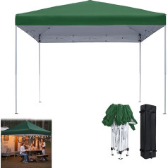 Gazebo Foldable Anthracite Pop Up Folding Gazebo 3 x 3 m Waterproof Winterproof Stable UV Protection Garden Gazebo Garden Tent Party Tent Outdoor Marquee Height up to 2.6 m, Green