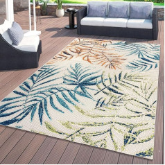 Rugshop Bahama Palmenwedel-Teppich, fusselfrei, leicht zu reinigen, für Terrasse, Terrasse, Garten, Innen- und Außenbereich, 2,4 m x 3 m, mehrfarbig