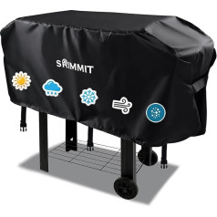 Barbecue Cover Waterproof Outdoor, SRIMMIT Weber BBQ Cover Small, 420D Gas Grill Cover with Nano Coating, Air Vent,3 Adjustable Velcro Tapes and Windproof Buckles, Windproof, Rip-Proof, UV & Fade