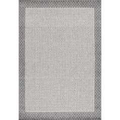 Ayyildiz Indoor Outdoor Rug, Balcony Rug Waterproof Border, Height 7 mm, Rugs for Kitchens, Hallway, Conservatories, Patio or Balcony, Size: 80 x 250 cm, Colour: Light Grey