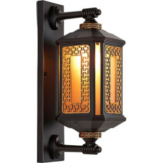 Chinesische Retro-Wandleuchte für den Außenbereich, wasserdicht, Aluminium, Milchglas, Wandleuchte im japanischen Stil, quadratisch, Villa, Tür, Halle, Garten, Terrasse, Wandleuchte, E27, Dekor