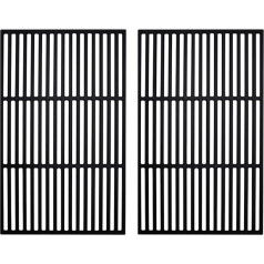 Tubiaz Cast Iron Enamelled Rectangular Grill Grate Grill Grill Surface Cast Iron Grill Grill Grill Professional for Gas Grill, Charcoal Grill, 42 x 28 cm, Pack of 2