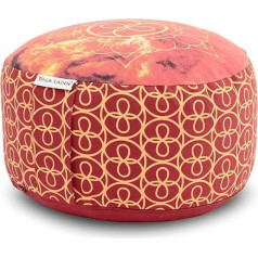 Yoga Laden Meditation Cushion Yoga Cushion Chakra Style 15 cm - Yoga Cushion Floor Cushion Cover Washable - Yoga Seat Cushion with Organic Buckwheat Hull Filling