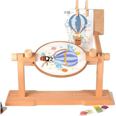 Wooden Embroidery Stand Holder, Rotating Embroidery Hoop Stand, Wooden Cross Stitch Frame for Crafts, Hands-Free Embroidery Frame Stand for Crafts, Frame Adjustable Sewing Tools