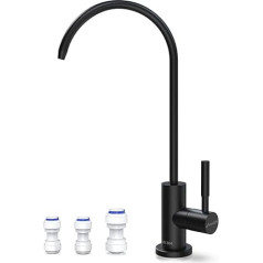 Frizzlife RO SUS304 Stainless Steel Water Filter Faucet, Drinking Water Faucet, Fits Most Reverse Osmosis Systems and Water Filter Systems, Black