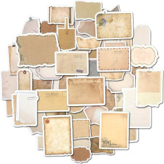 TIESOME Pack of 80 2 Styles Scrapbooking Stickers, Writeable Vintage Decorative Paper Scrapbook Stickers Washi Stickers Writeable for Diary Stamp Scrapbook Calendar Notebook Photo Album Decoration