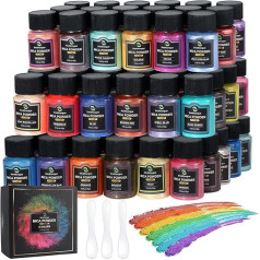 Smalltongue Mica Powder for Epoxy Resin, 72 Colours, 0.35 oz (10 g) Bottles Mica Glitter Powder, Mica Pigment Powder for Lip Gloss, Soap Making, Bath Bomb, Art Crafts, Resin Dye, Nails