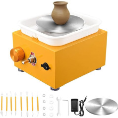 MINENICE Electric Pottery Wheel, Mini Electric Pottery Wheel, 6.5/10 cm Turntable, 2000 RPM Adjustable Speed, Pottery Set for Beginners and Children, Crafts, Casting, Gift, DIY (Yellow)