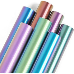 Lya Vinyl Chameleon Heat Transfer Vinyl 7 Pack 12x10 Inch Chameleon HTV Vinyl for Cricut, Silhouette Cameo, Chameleon, Iron on for Fabric, Hat, Fabric