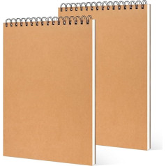 2 Pack Sketch Pad A4 Drawing Pad Spiral Binding - Micro-Perforated Drawing Paper - 40 Sheets 160 GSM Drawing Book for Children, Drawing Pad for Sketching, Portrait Format
