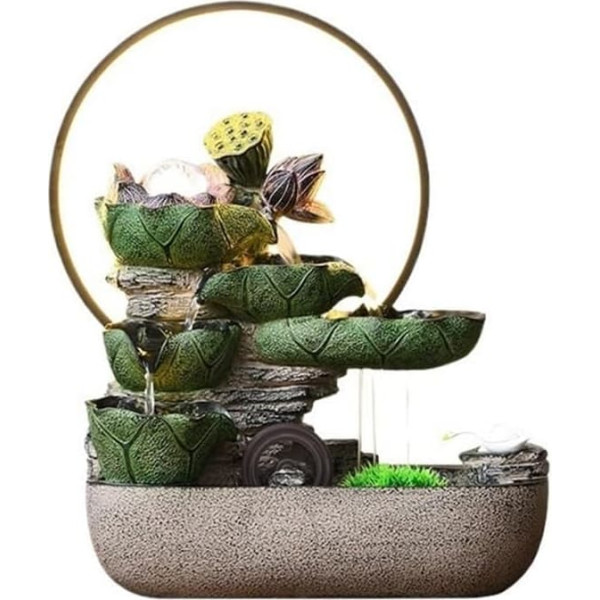 Zimmerbrunnen Wasserfall Fließendes Wasser Ornamente Zirkulierende Wasser Glück Brunnen Indoor Dekoration Wohnzimmer Desktop Tischbrunnen