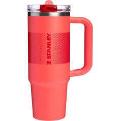 Stanley Quencher ProTour Straw Cup with Leakproof Lid, 30 Oz, Built-in Straw and Handle, Drink Holder, Compatible for Travel, Insulated Stainless Steel Cup, BPA Free, Hot Coral