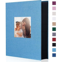 Miaikoe Photo Album 4 x 6 inch 300 Slip-in Linen Album, for Family, Wedding photos, Book Holds 300 Horizontal 4 x 6 inch Photos, Teal