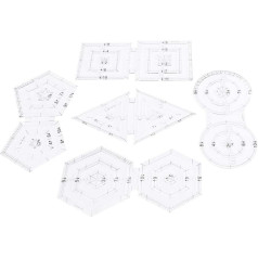 5 Piece Patchwork Ruler Set Creative Templates Quilting Rulers DIY Manual Double Round Pentagon Hexagon Triangle Sewing Cutting Craft Tools Handmade Drawing Material