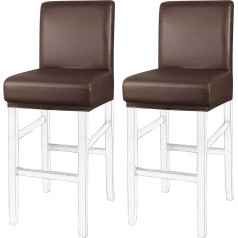 PiccoCasa 2 Pieces Bar Stool Covers for Dining Room Chair Waterproof Home Kitchen Dining Pub Counter PU Leather Soft Removable Slipcover Slipcover Slipcover Coffee Color