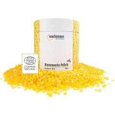 100% Premium Beeswax Organic for Cosmetics – Europharm Standard (Ph. Eur.) – 500 g Pure Beeswax – Pastilles for Ointments, Lip Balms, Soaps, Creams, Lotions and Candles – Granules Yellow