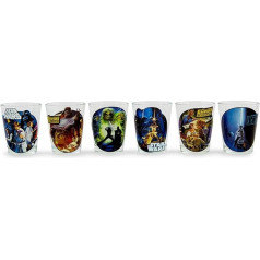 Silver Buffalo Star Wars Original Trilogy 2-Ounce Mini Whiskey Shot Glass Cups, Set of 6 | Home Barware Drinkware