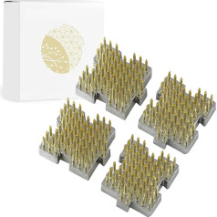 Wazakura Set of 4 Interlocking Mini Ikebana Kenzan Flower Frogs Made in Japan - Kenzan 4 Pieces Brass 32x30mm