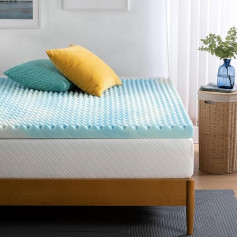 Zinus Swirl Gel Memory Foam Airflow Topper/CertiPUR-US Certified Foams/Topper-in-a-Box