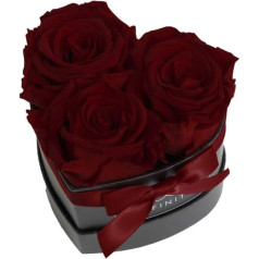Small Heart Preserved Rose, Burgundy