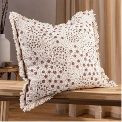 Yard Hara Woven Fringed Feather Filled Cushion - Twin Pack