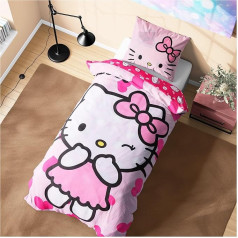 Hello Kitty Duvet Cover Set for Girls & Teenagers, Children's Bed Linen 135 x 200 cm