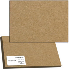 40 Sheets, 300 g, Kraft Paper A3, Cardboard Photo Cardboard, Brown Cardboard