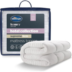 Silentnight Hotel Collection Super King Mattress Topper - Luxurious Soft Silky Comfortable 5cm Deep Mattress Protector with Deep Elastic Bands Super King - 200 x 180 cm