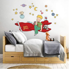 kina - R00581 Children's Wall Sticker Ecological and Hypoallergenic Soft Fabric Effect Repositionable Little Prince Wall Decoration Bedroom Nursery Self-Adhesive Wallpaper - Measure 120 x 30 cm